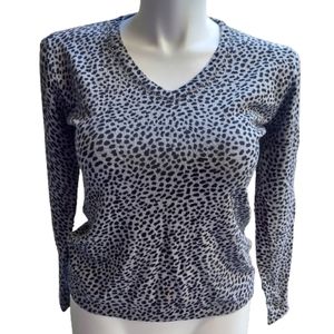 You You Gray Cheetah Print Sweater